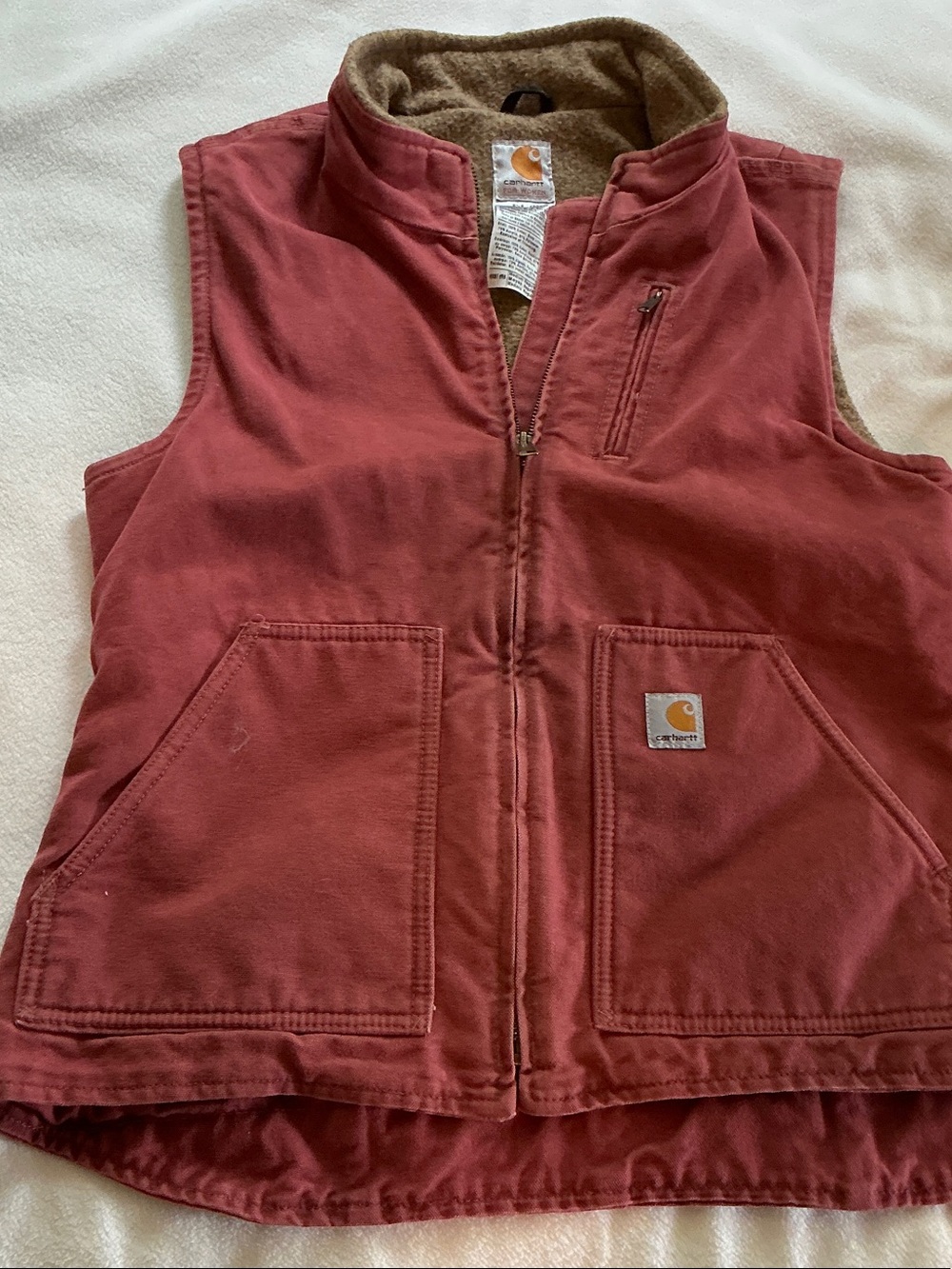 Carhartt Women’s Rust Denim Vest with Sherpa Lining